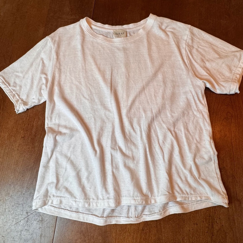 Wrap London T-Shirt Womens 8 White Hemp Organic Cotton Relaxed Short Sleeve ZB06